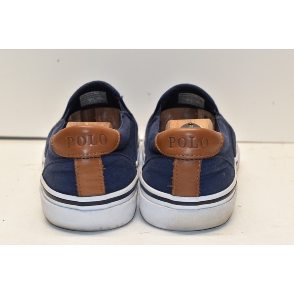Polo Ralph Lauren Thompson III Polo Bear Canvas Slip-On Shoes Blue Mens 7D Prep